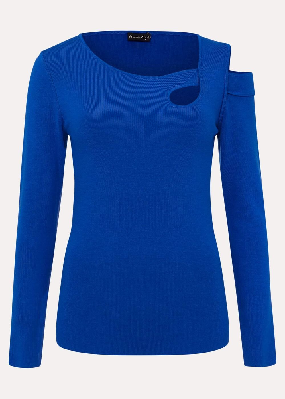 Wren Black Cut Out Knitted Top Blue