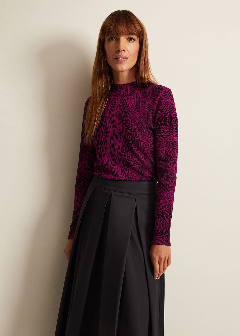 Livetta Snake Print Top Purple