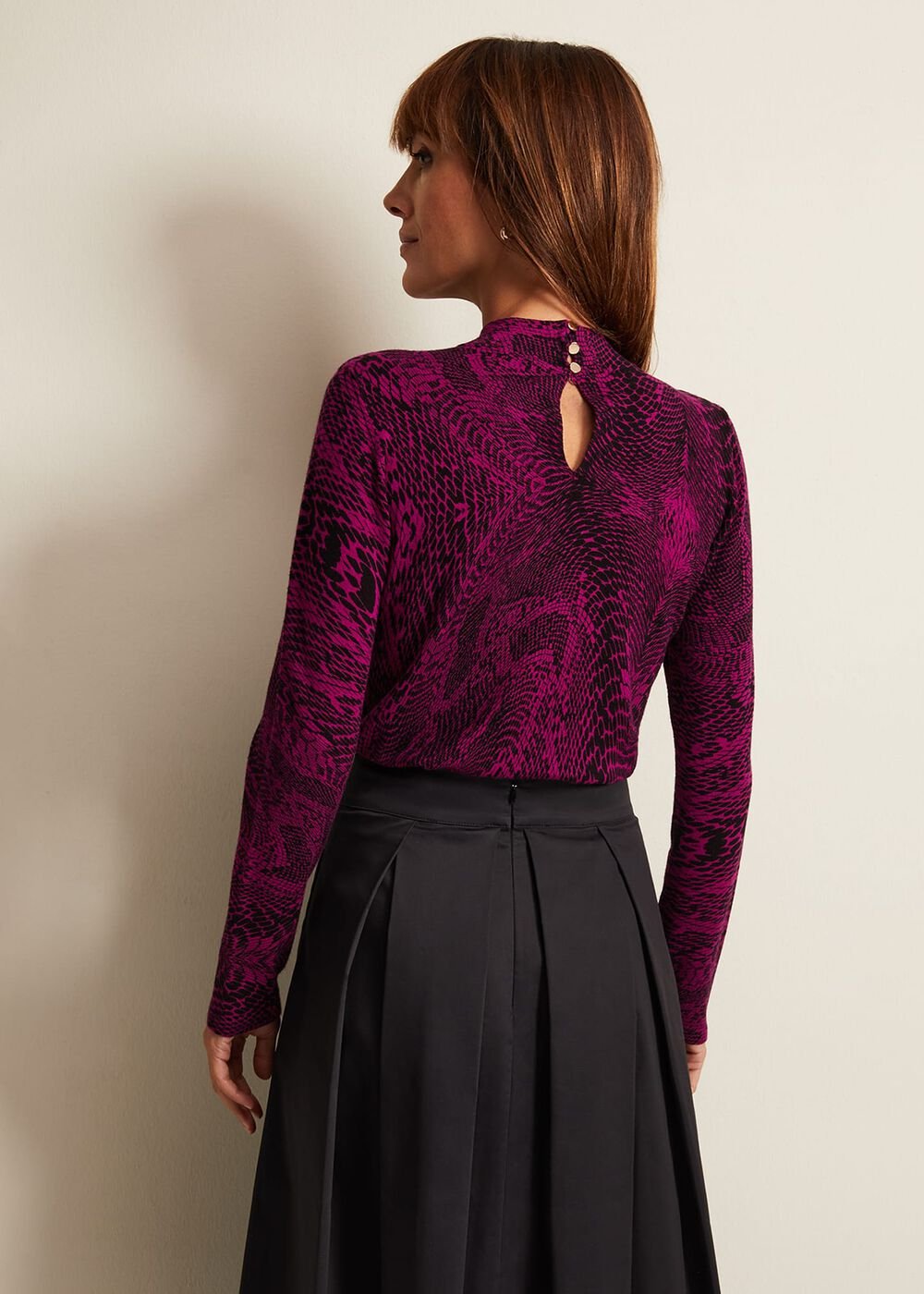 Livetta Snake Print Top Purple