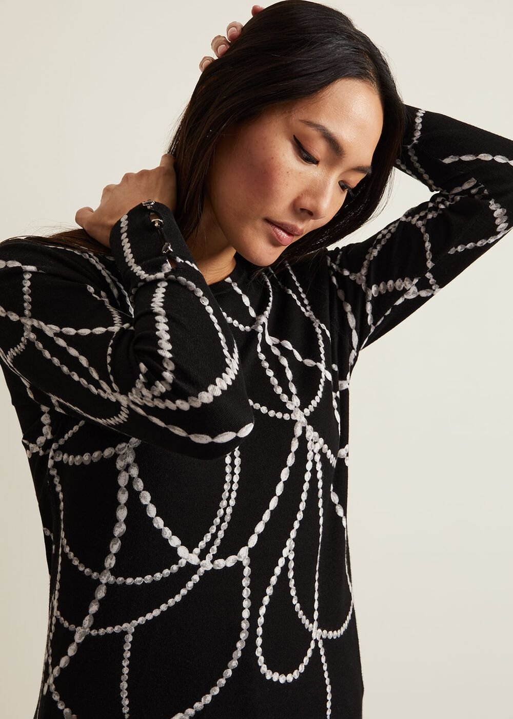 Jaelyn Pearl Print Jumper Black