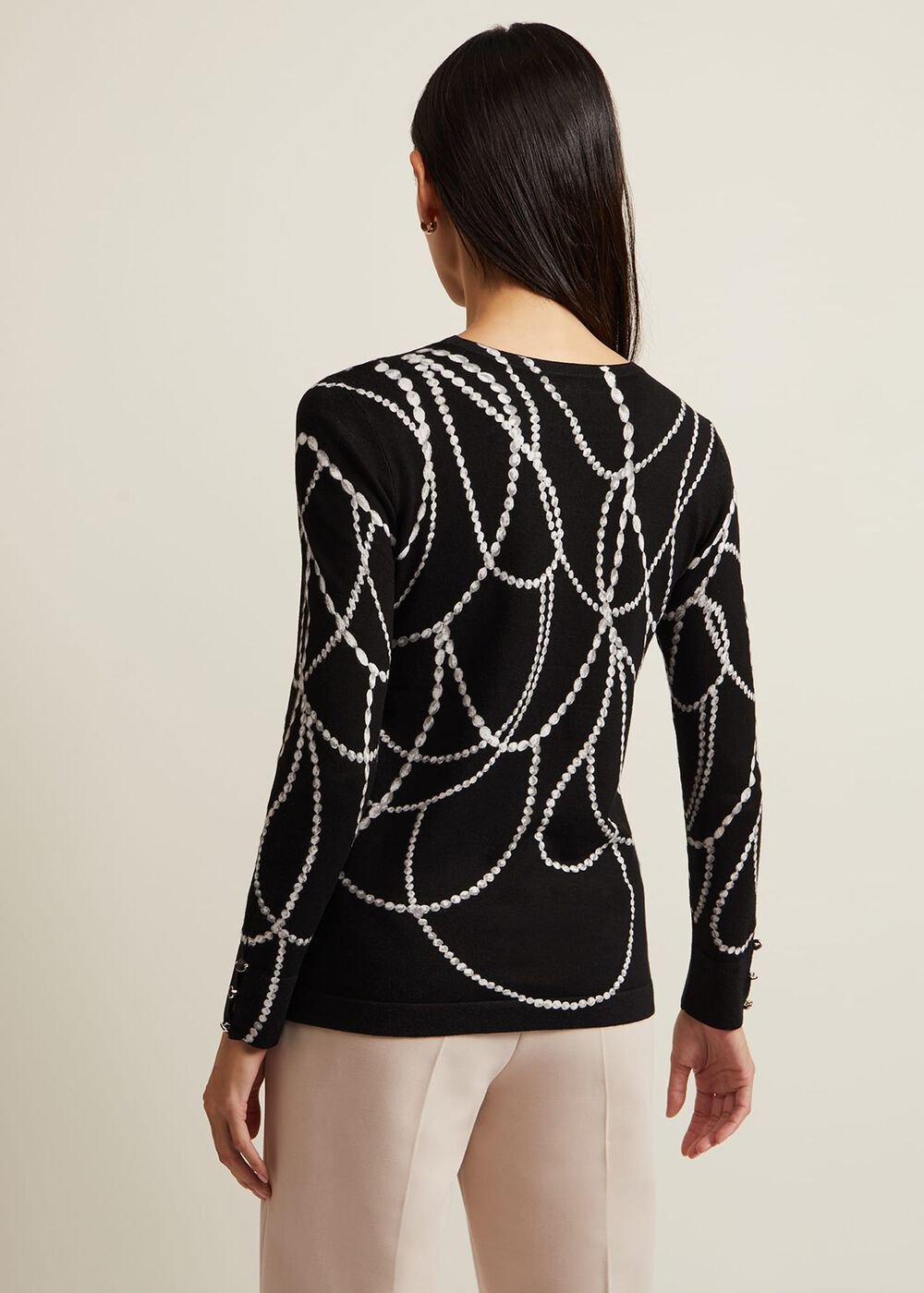 Jaelyn Pearl Print Jumper Black