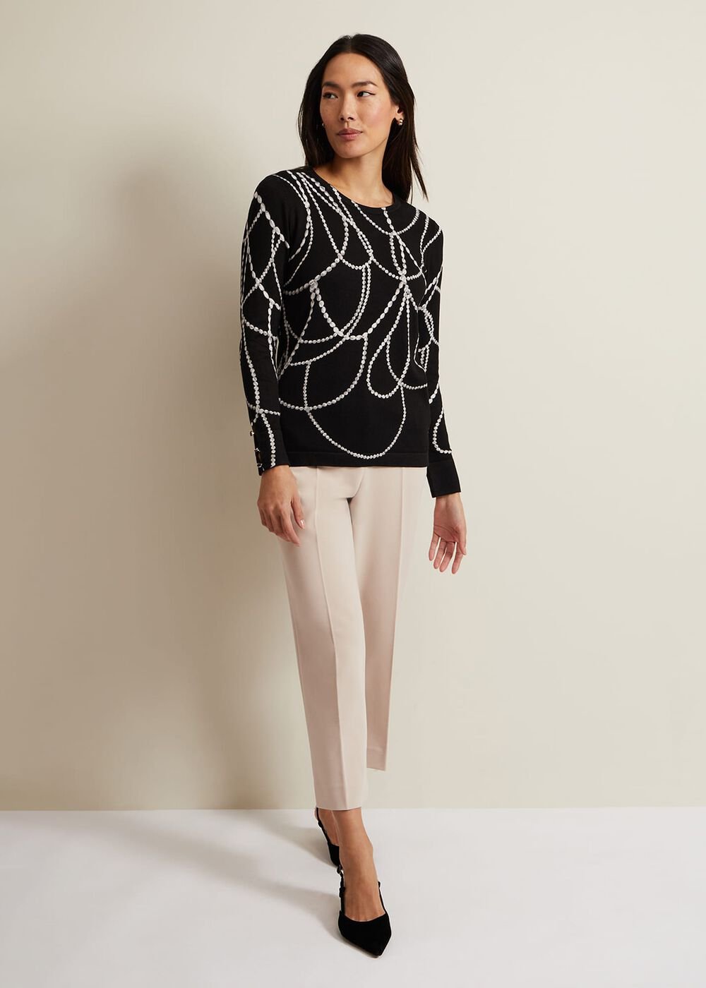 Jaelyn Pearl Print Jumper Black