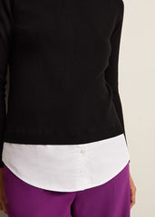 Teegan Turtle Neck Shirt Jumper Black/Ivory