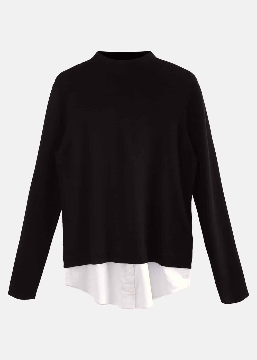 Teegan Turtle Neck Shirt Jumper Black/Ivory
