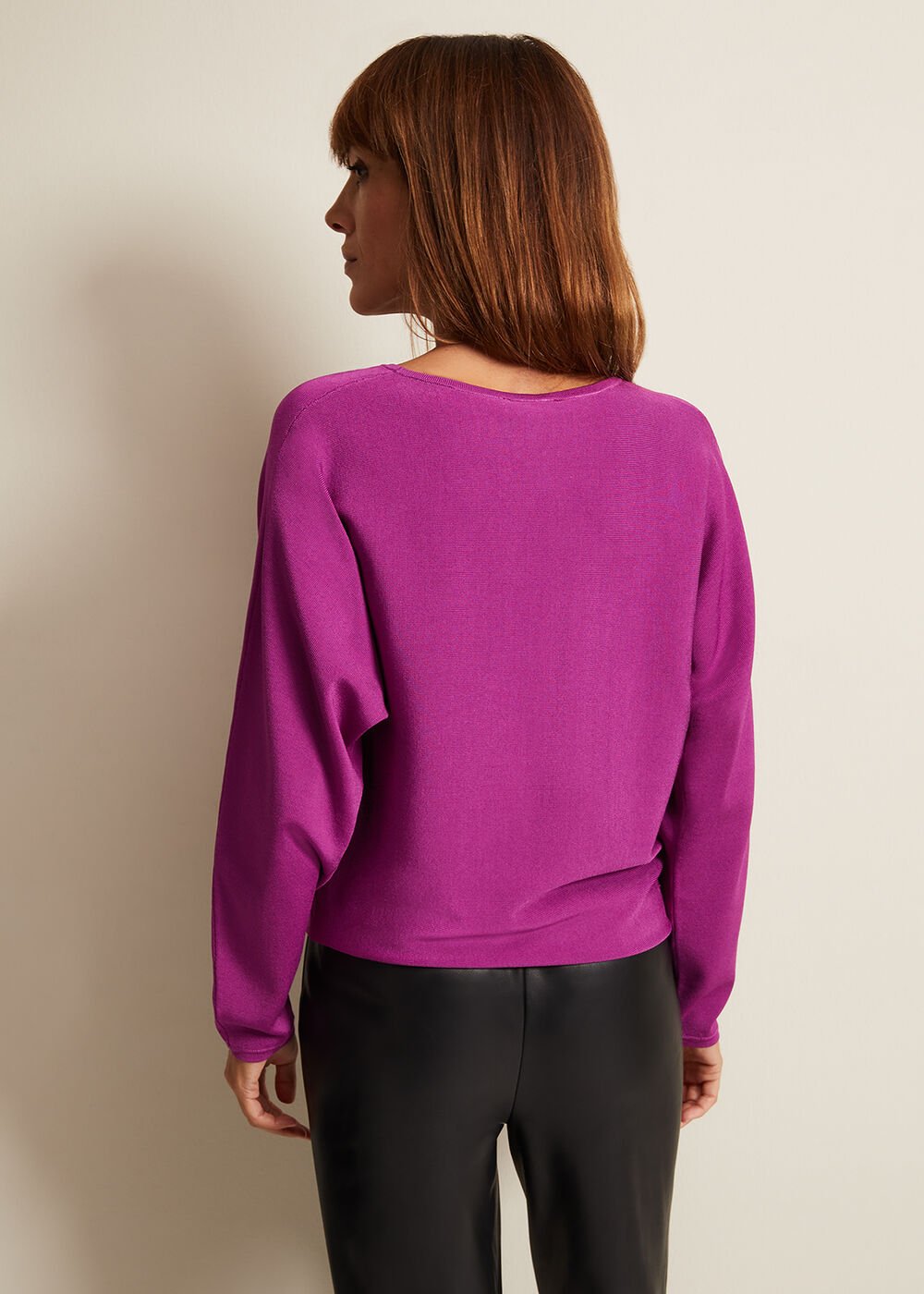 Letina Slinky Keyhole Knit Jumper Purple