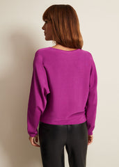 Letina Slinky Keyhole Knit Jumper Purple