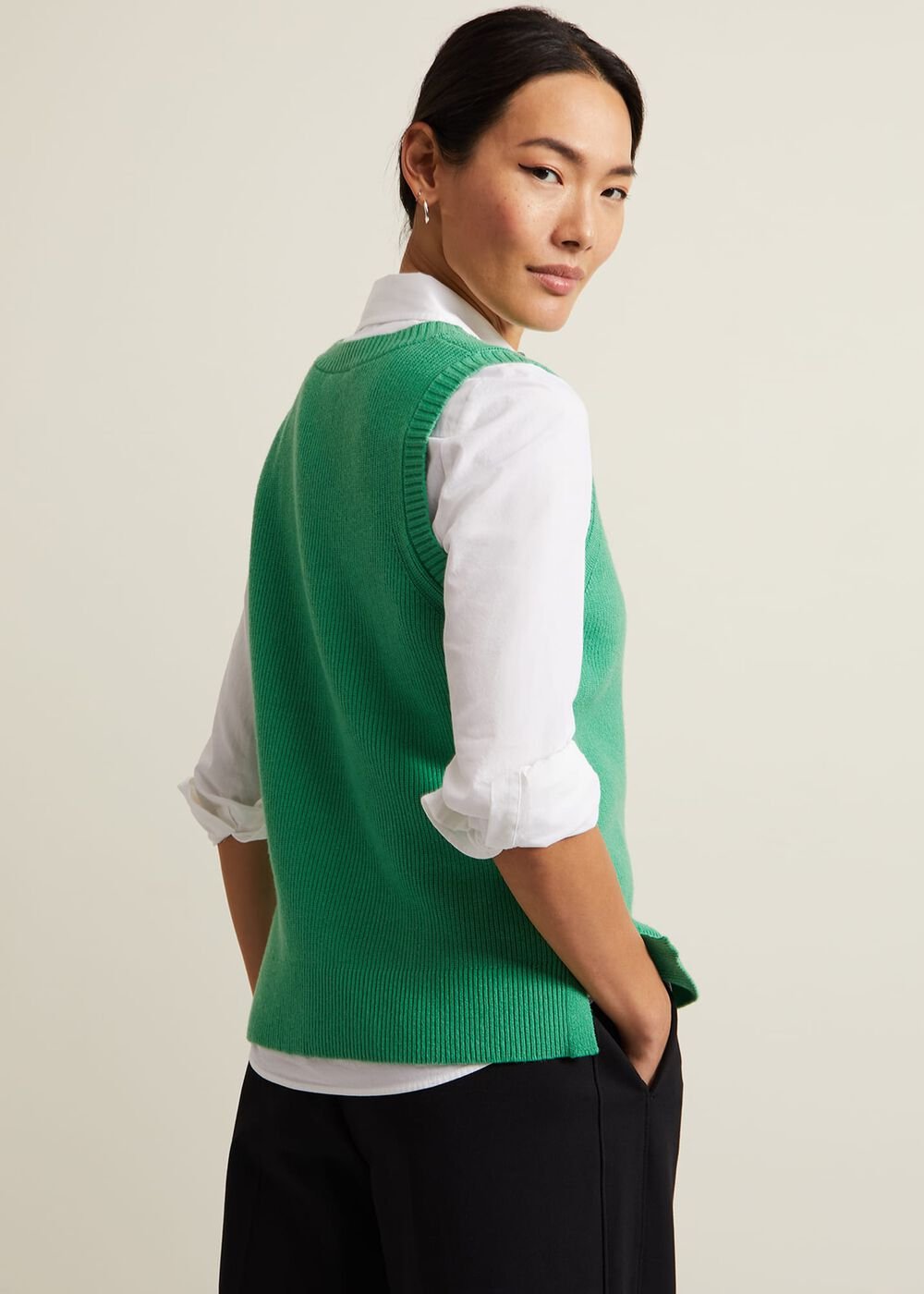 Marianna V Neck Tank Green