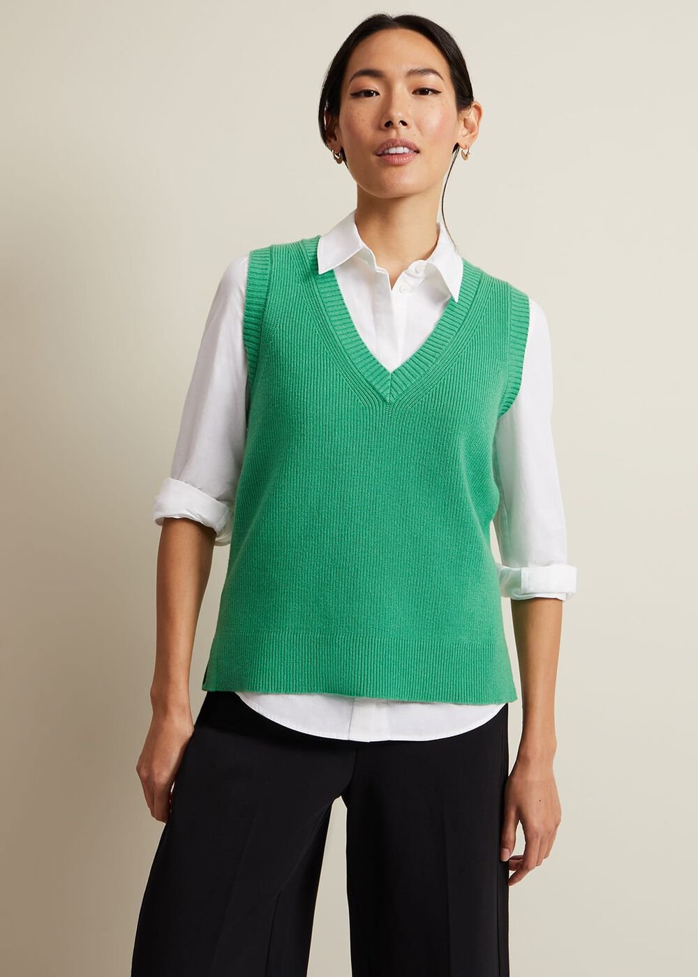 Marianna V Neck Tank Green