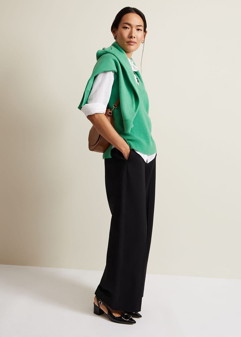 Marianna V Neck Tank Green