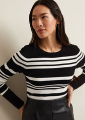 Serena Stripe Jumper Black/White