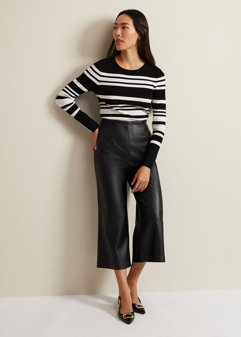 Serena Stripe Jumper Black/White