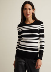 Serena Stripe Jumper Black/White
