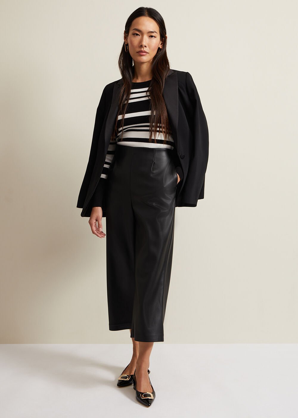 Serena Stripe Jumper Black/White