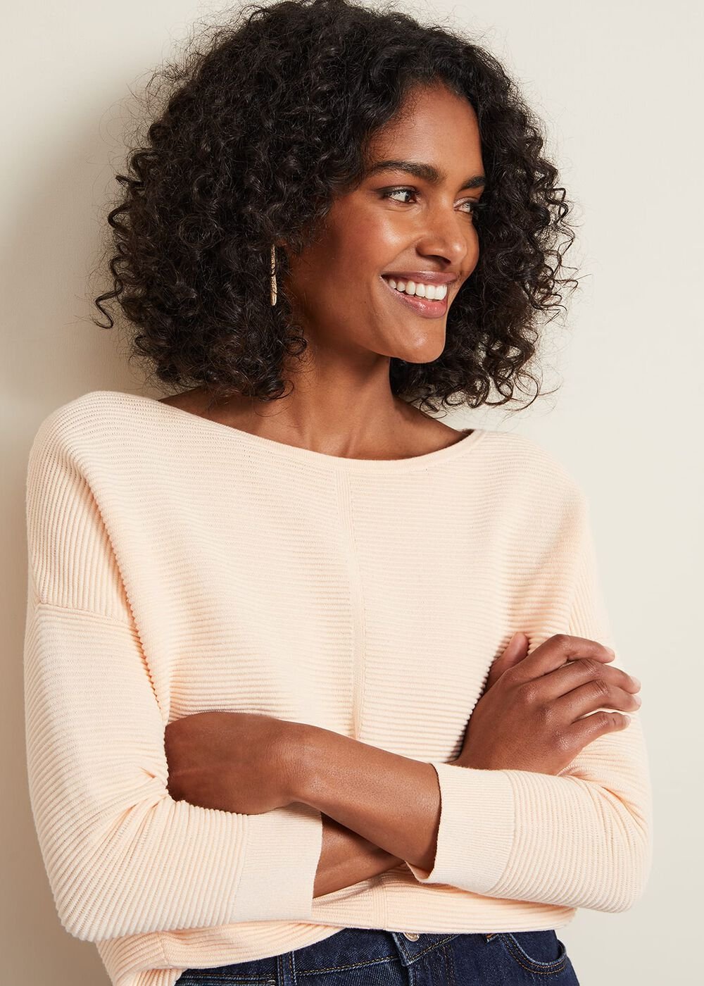 Nellie Ripple Jumper Apricot