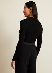 Becki Cut Out Collar Jumper Black
