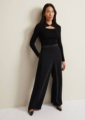 Becki Cut Out Collar Jumper Black