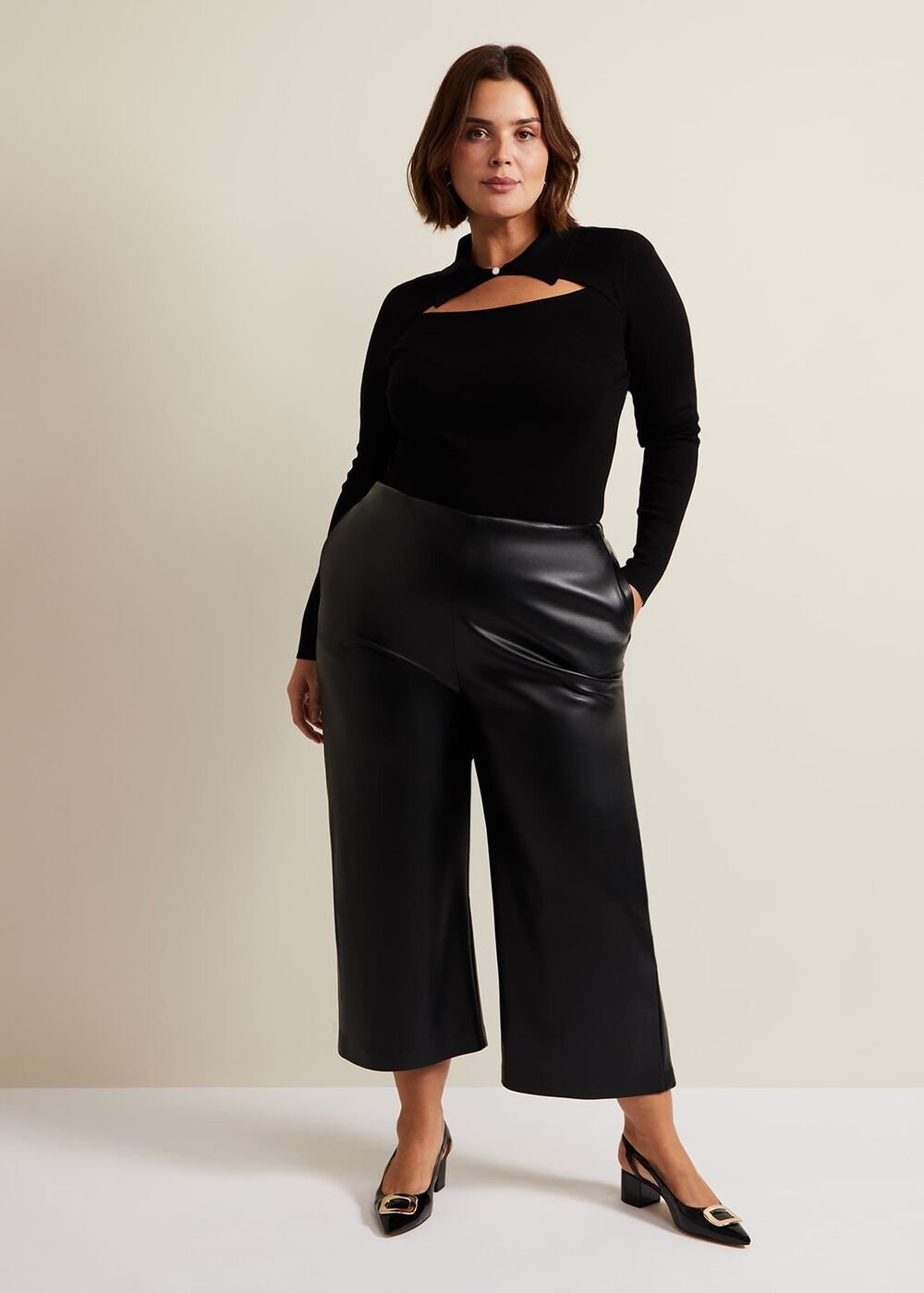 Becki Cut Out Collar Jumper Black