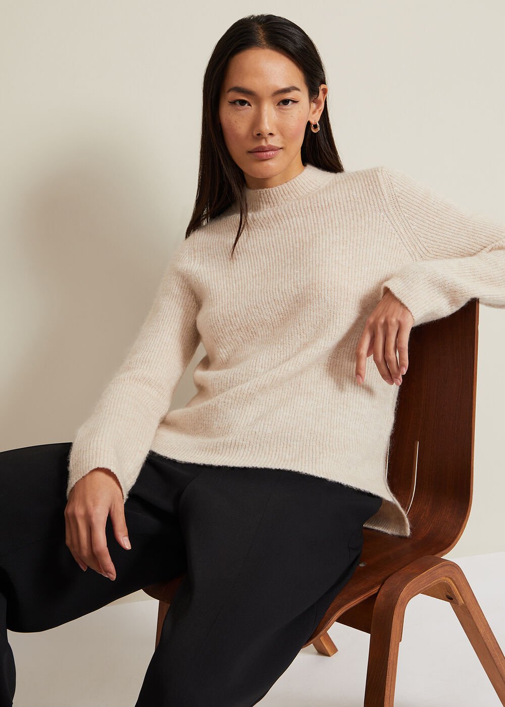 Connie Mohair Blend Jumper Stone