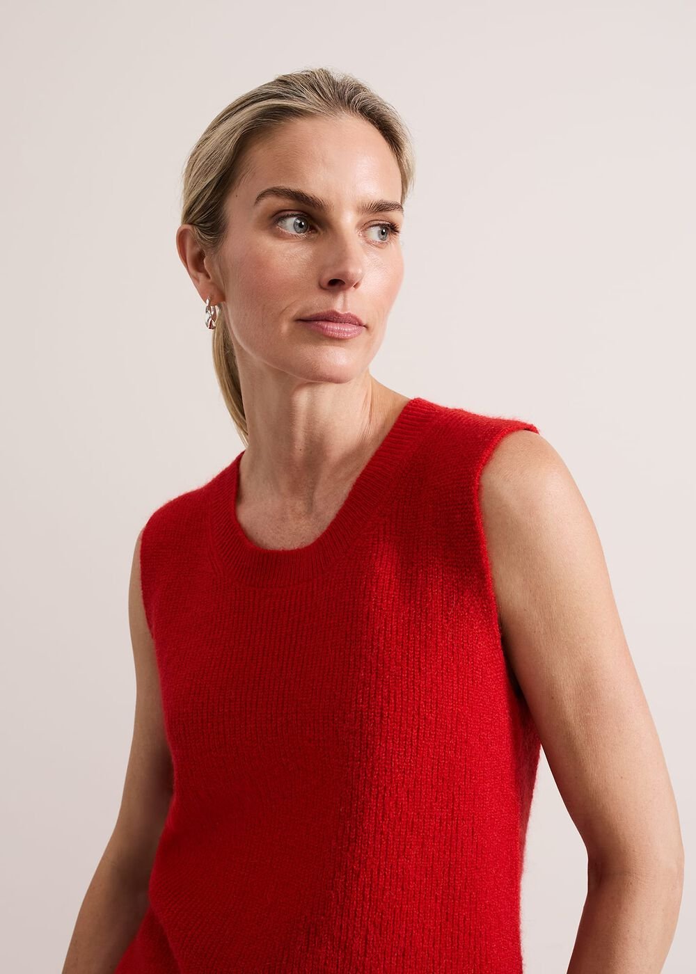 Daniella Mohair Knitted Tank Red