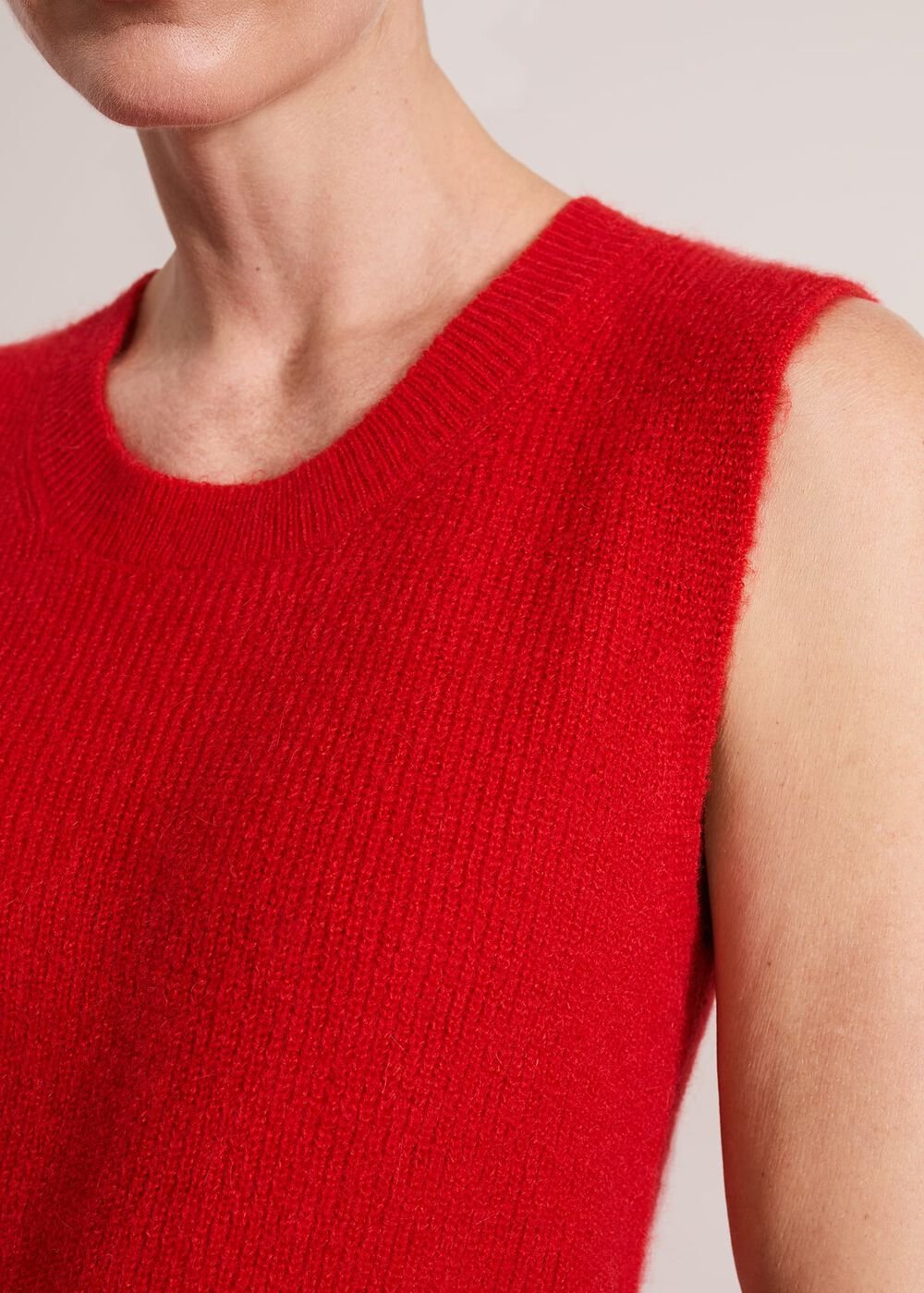 Daniella Mohair Knitted Tank Red