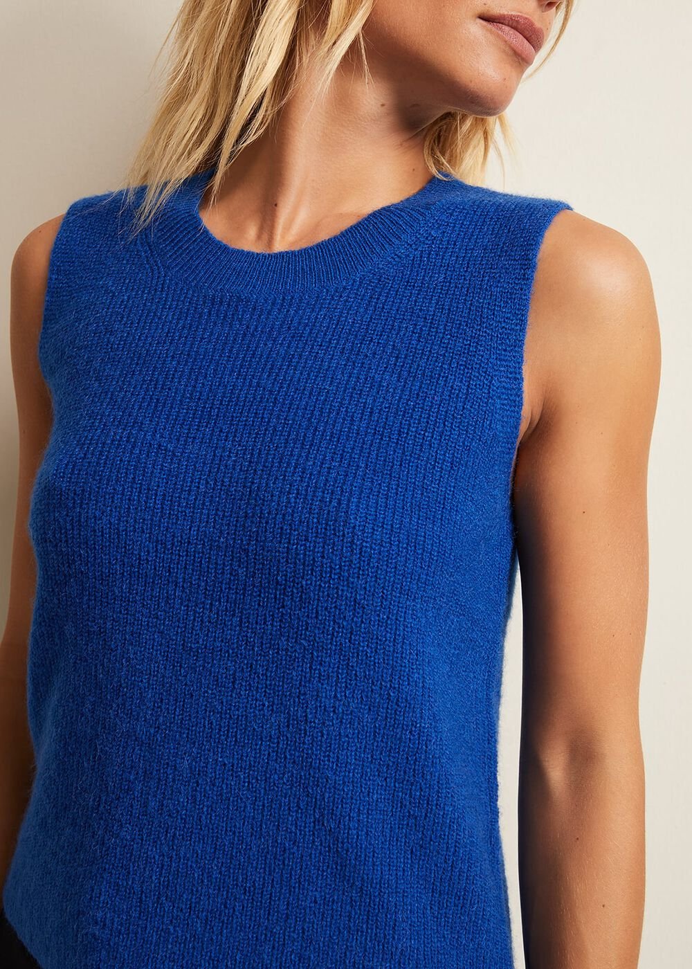 Daniella Mohair Knitted Tank Blue