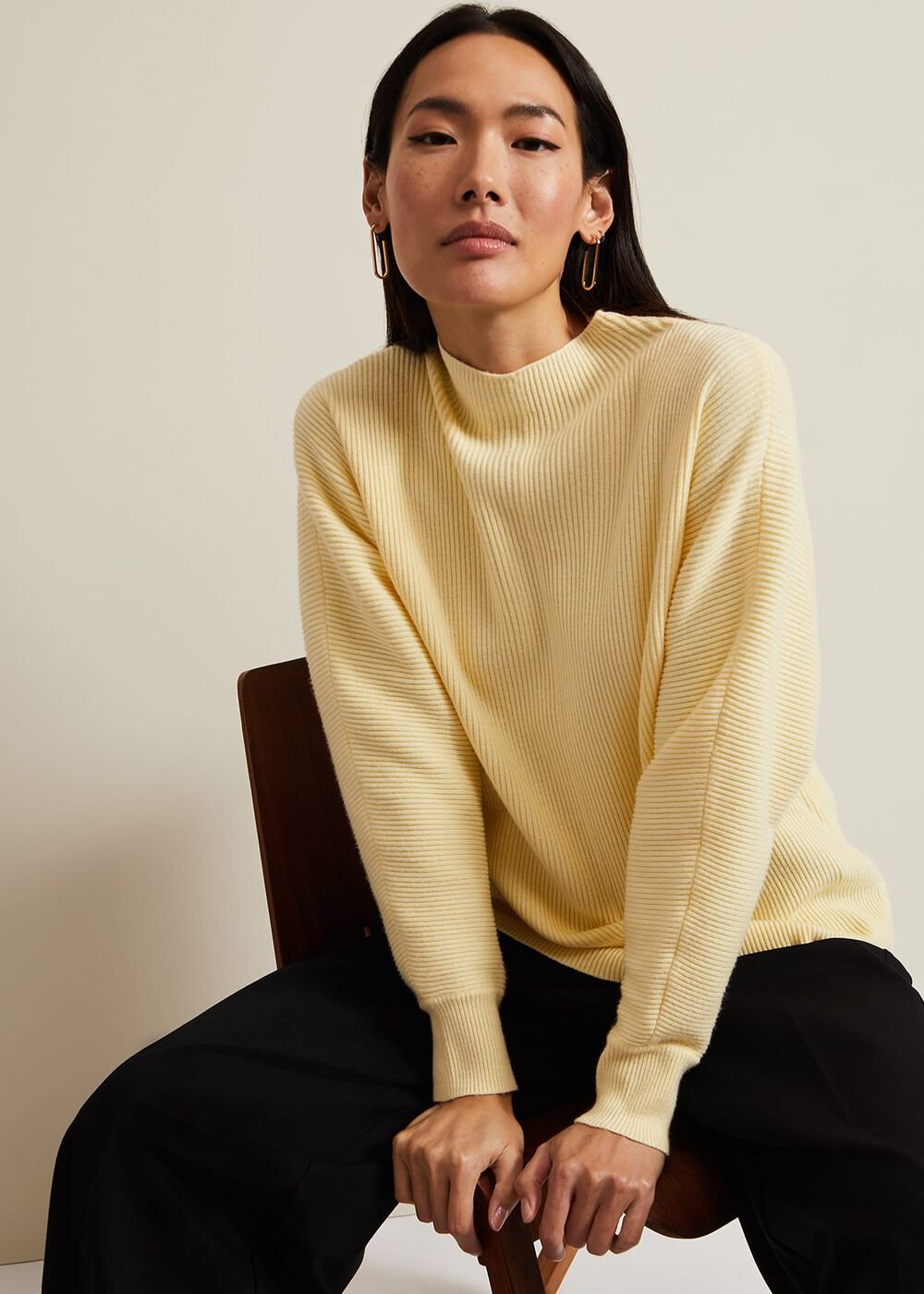 Hannah Funnel Neck Jumper Yellow