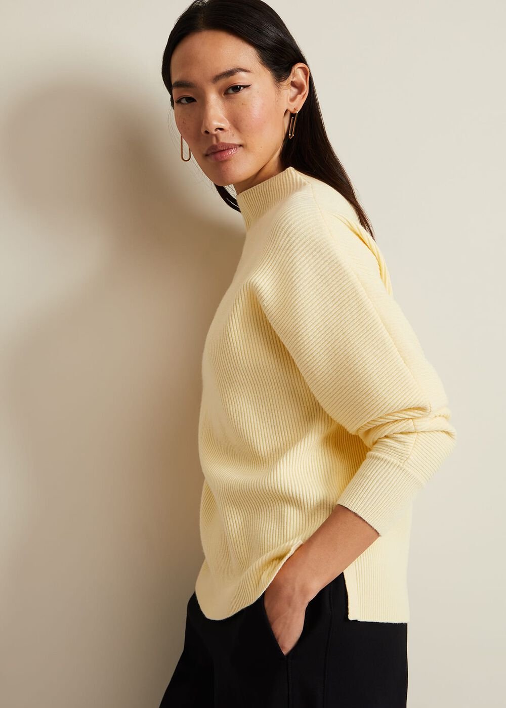 Hannah Funnel Neck Jumper Yellow