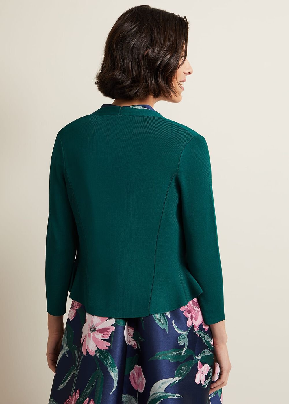 Salma Flare Hem Knitted Jacket Green