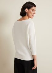 Nellie Ripple Stitch Jumper Ivory