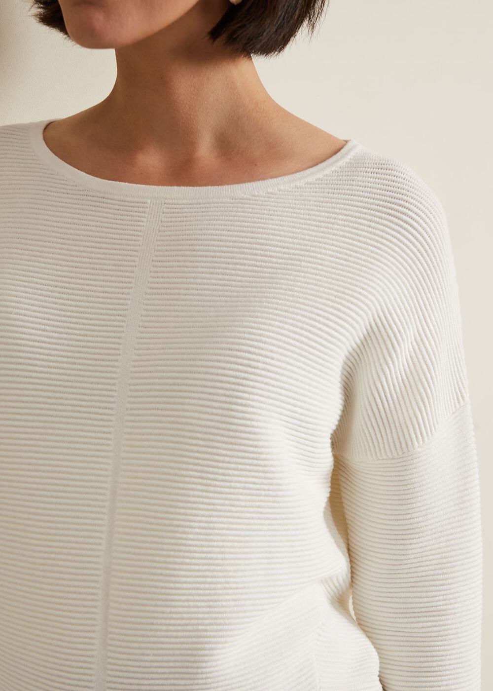 Nellie Ripple Stitch Jumper Ivory