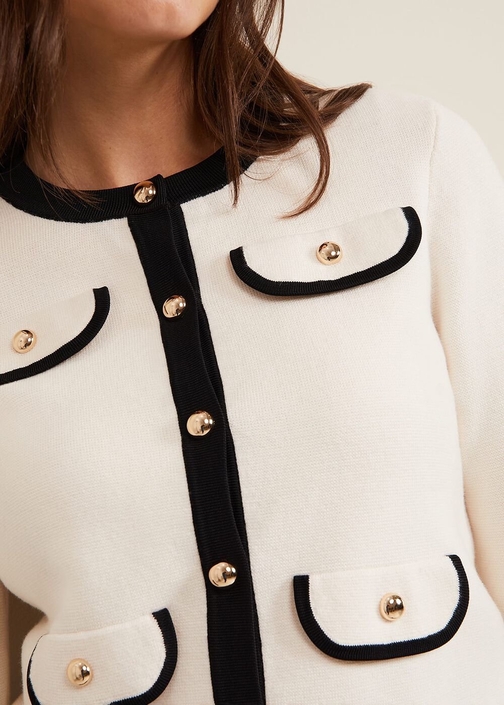 Libby Knit Jacket Black/Ivory