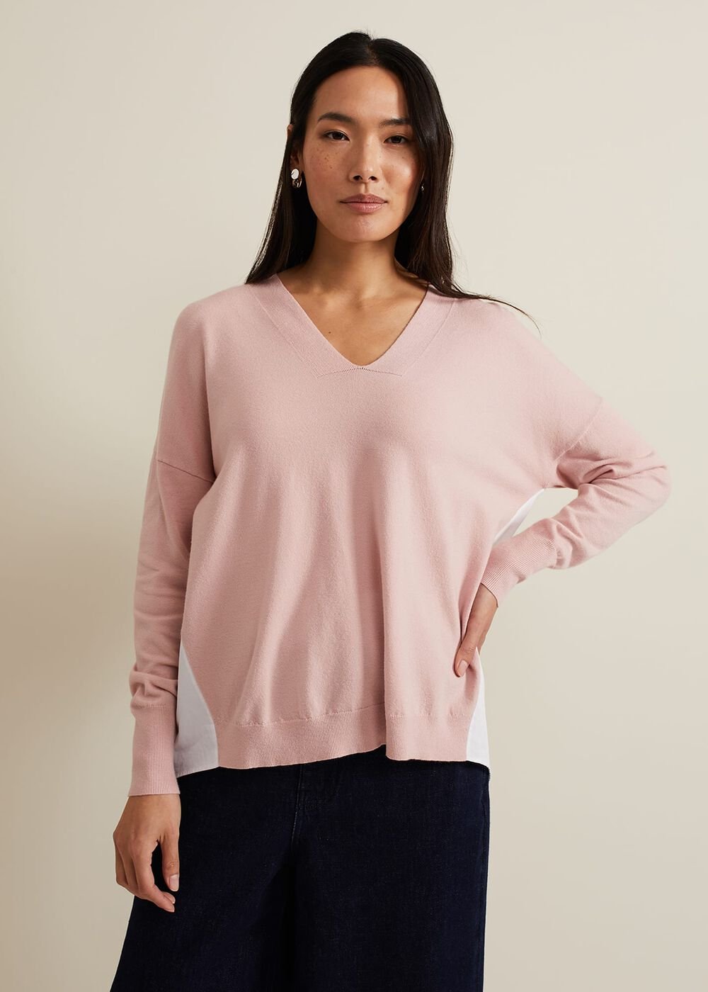 Kienna Woven Back Knit Pink