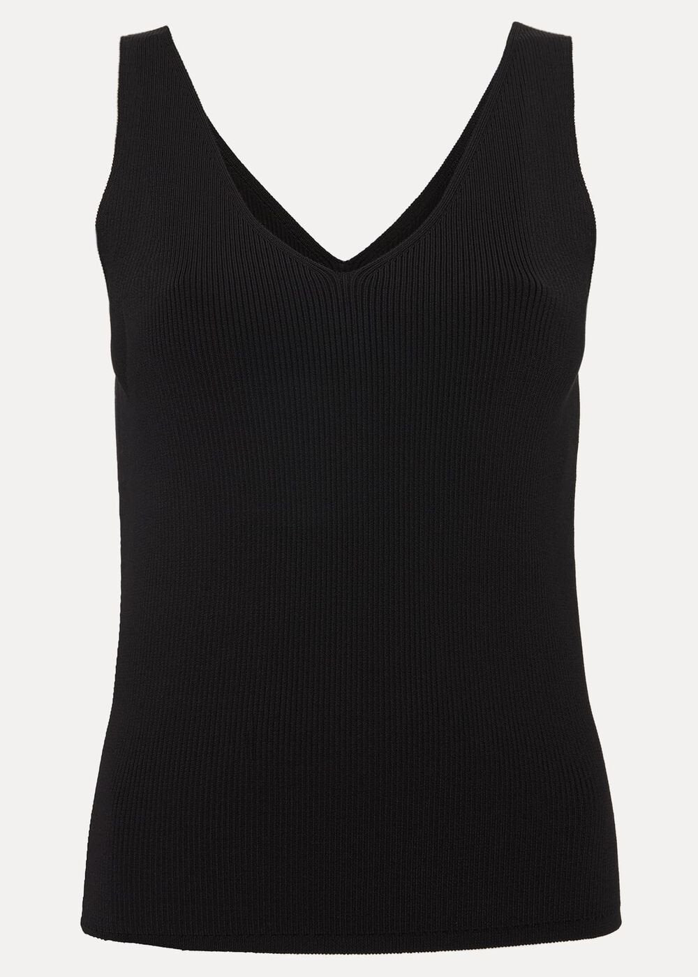 Jessie Ribbed V Neck Cami Black