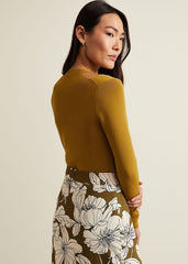 Emily Cut Out Compact Knit Top Olive