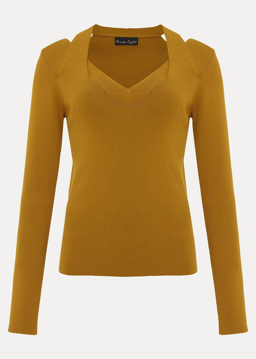 Emily Cut Out Compact Knit Top Olive