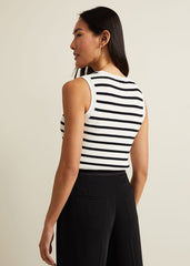 Chloe Stripe Vest Ivory/Navy