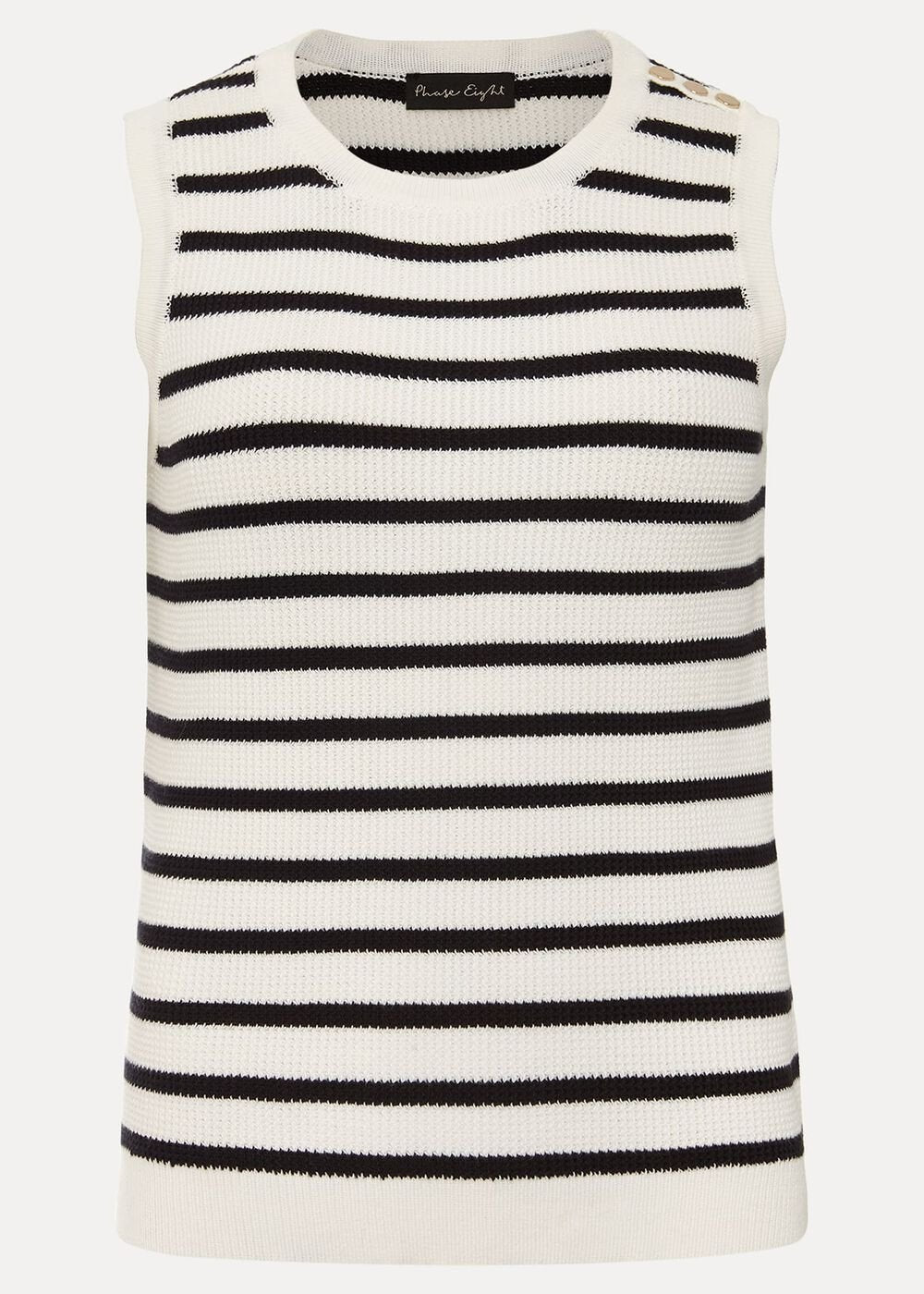 Chloe Stripe Vest Ivory/Navy