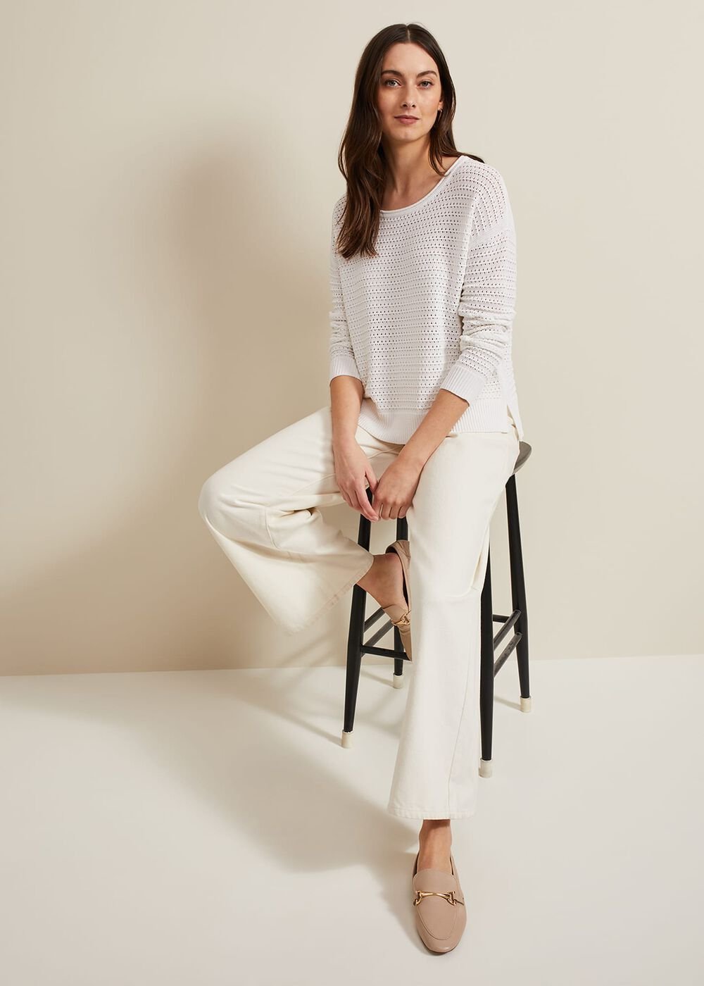 Annie Textured Jumper Ivory