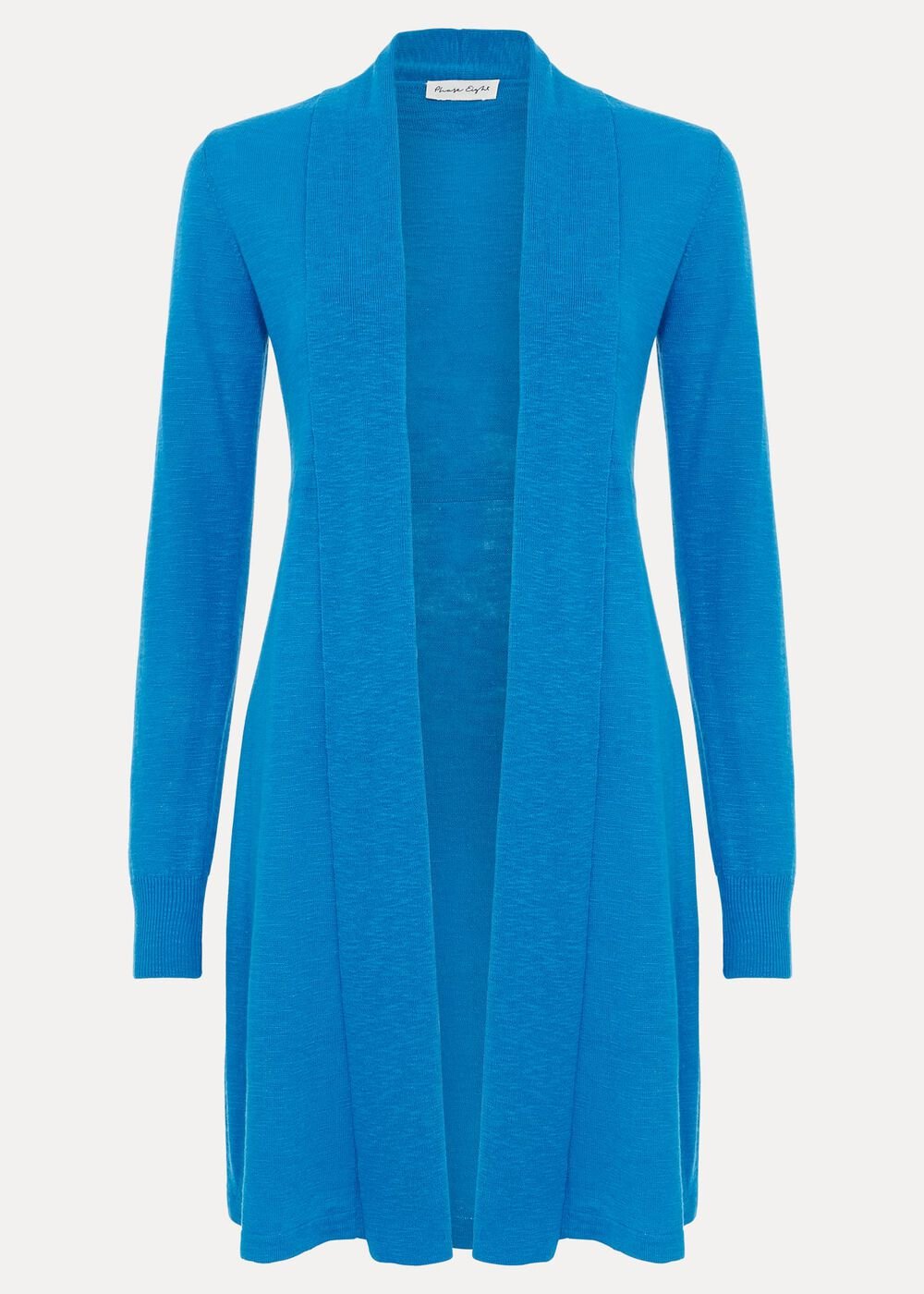 Louise Linen Longline Cardigan Blue