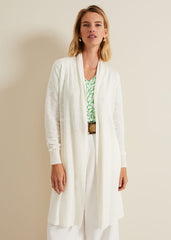 Louise Linen Longline Cardigan Ivory