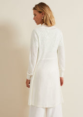 Louise Linen Longline Cardigan Ivory