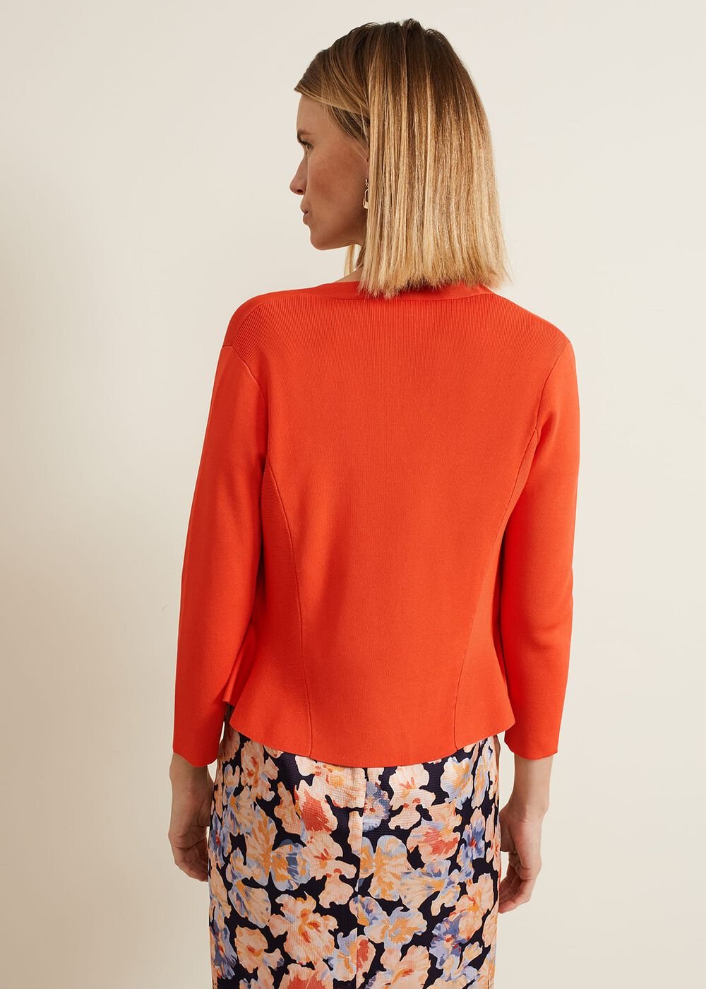 Salma Flare Hem Knitted Jacket Orange