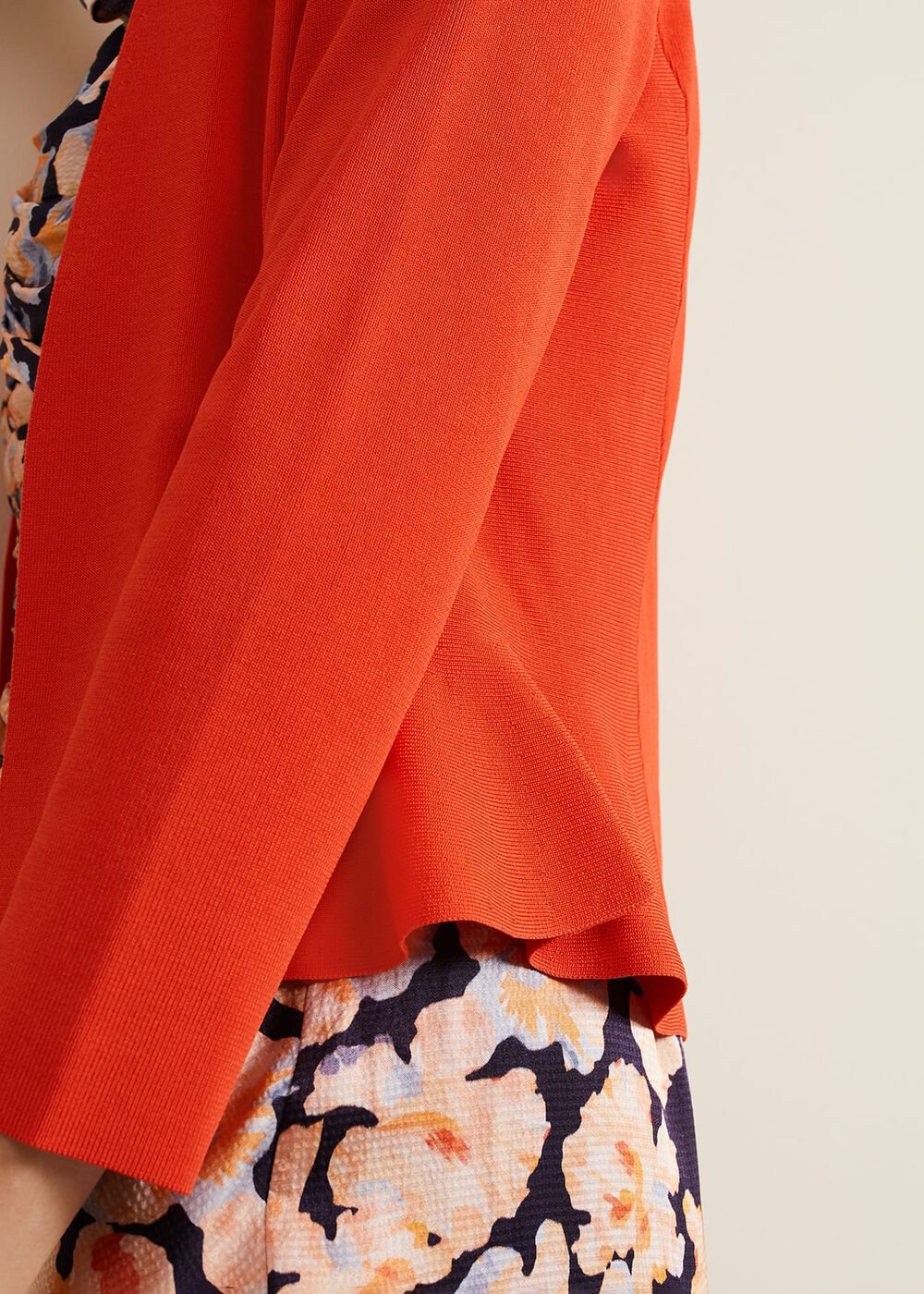 Salma Flare Hem Knitted Jacket Orange