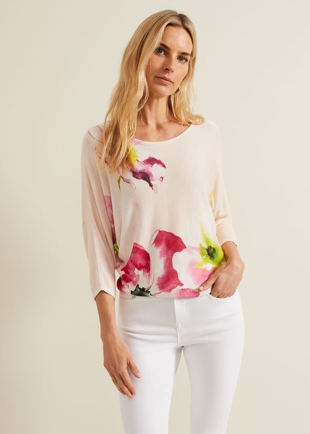 Erika Floral Placement Jumper Multi-Coloured