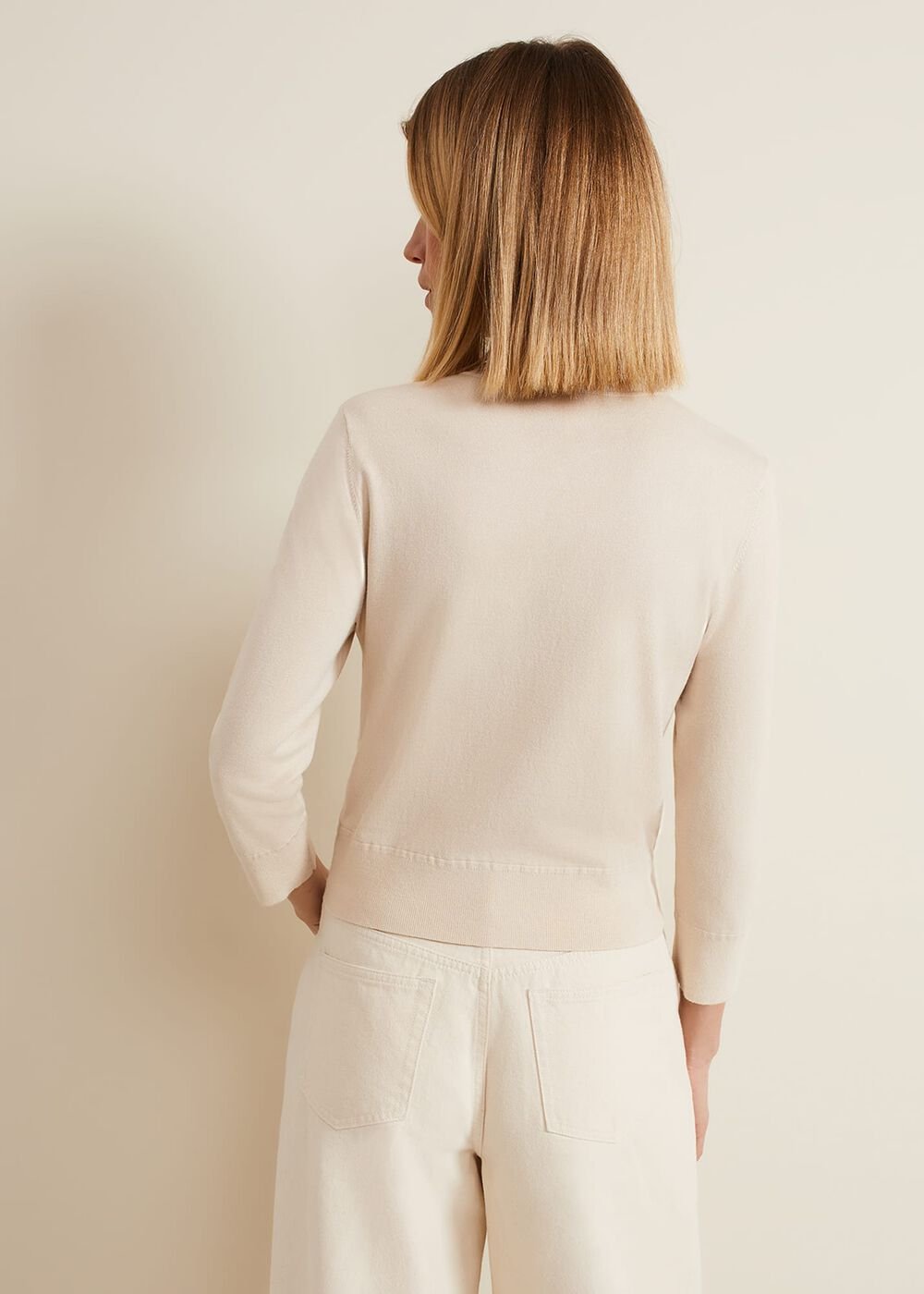 Robin Button Through Cardigan Stone
