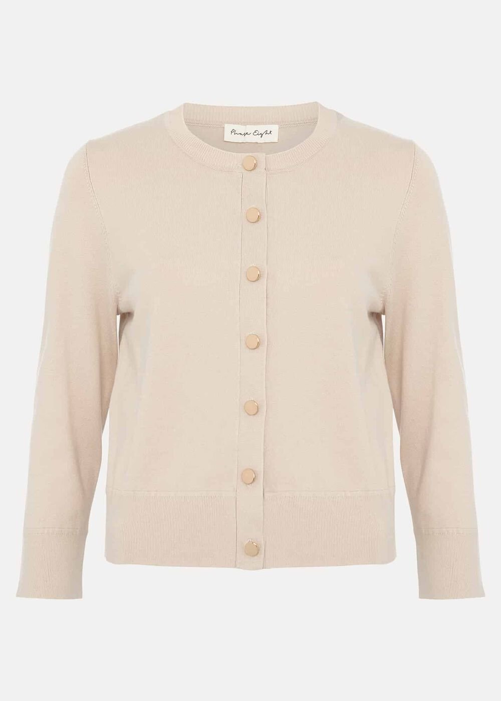 Robin Button Through Cardigan Stone