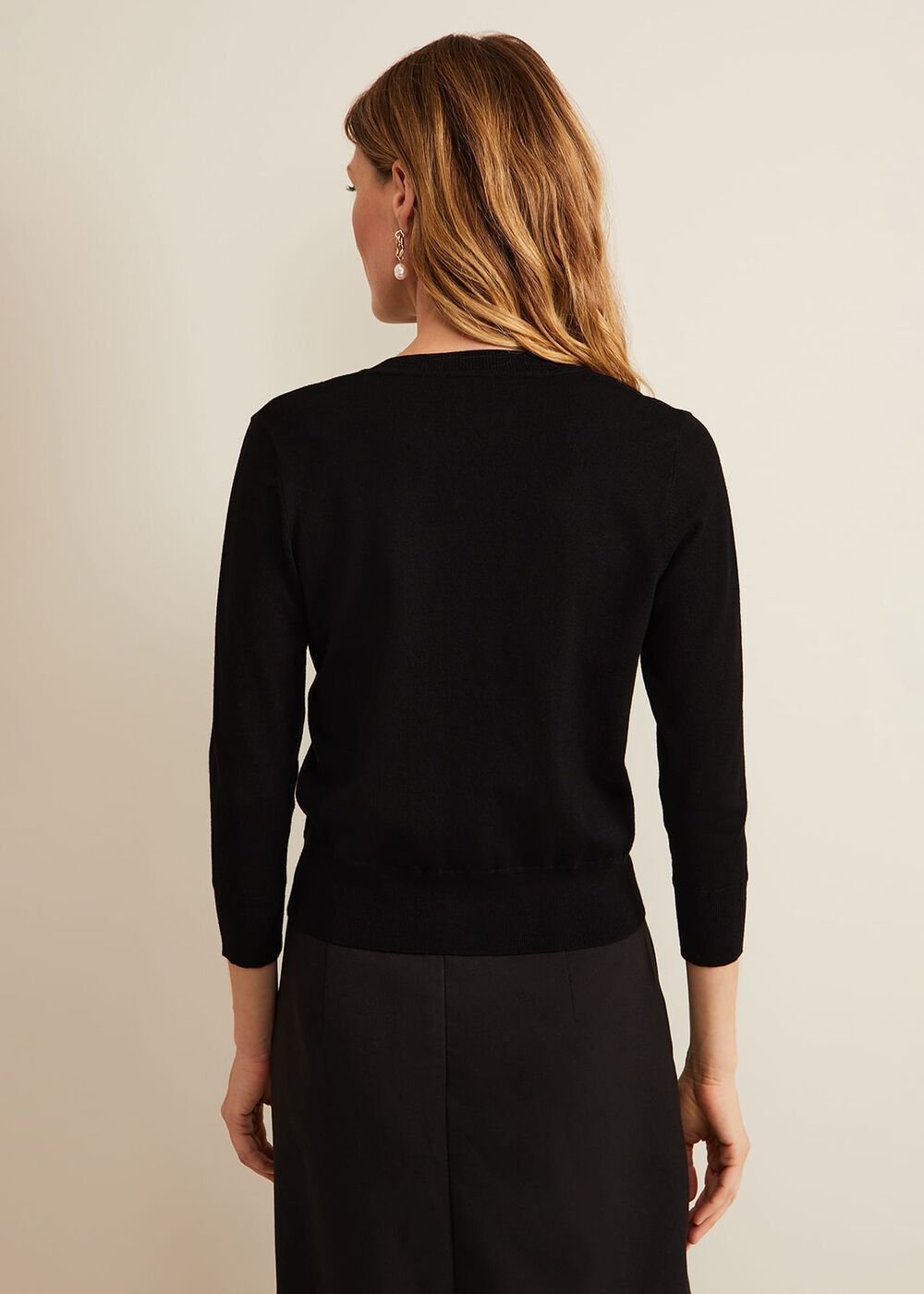 Robin Button Through Cardigan Black