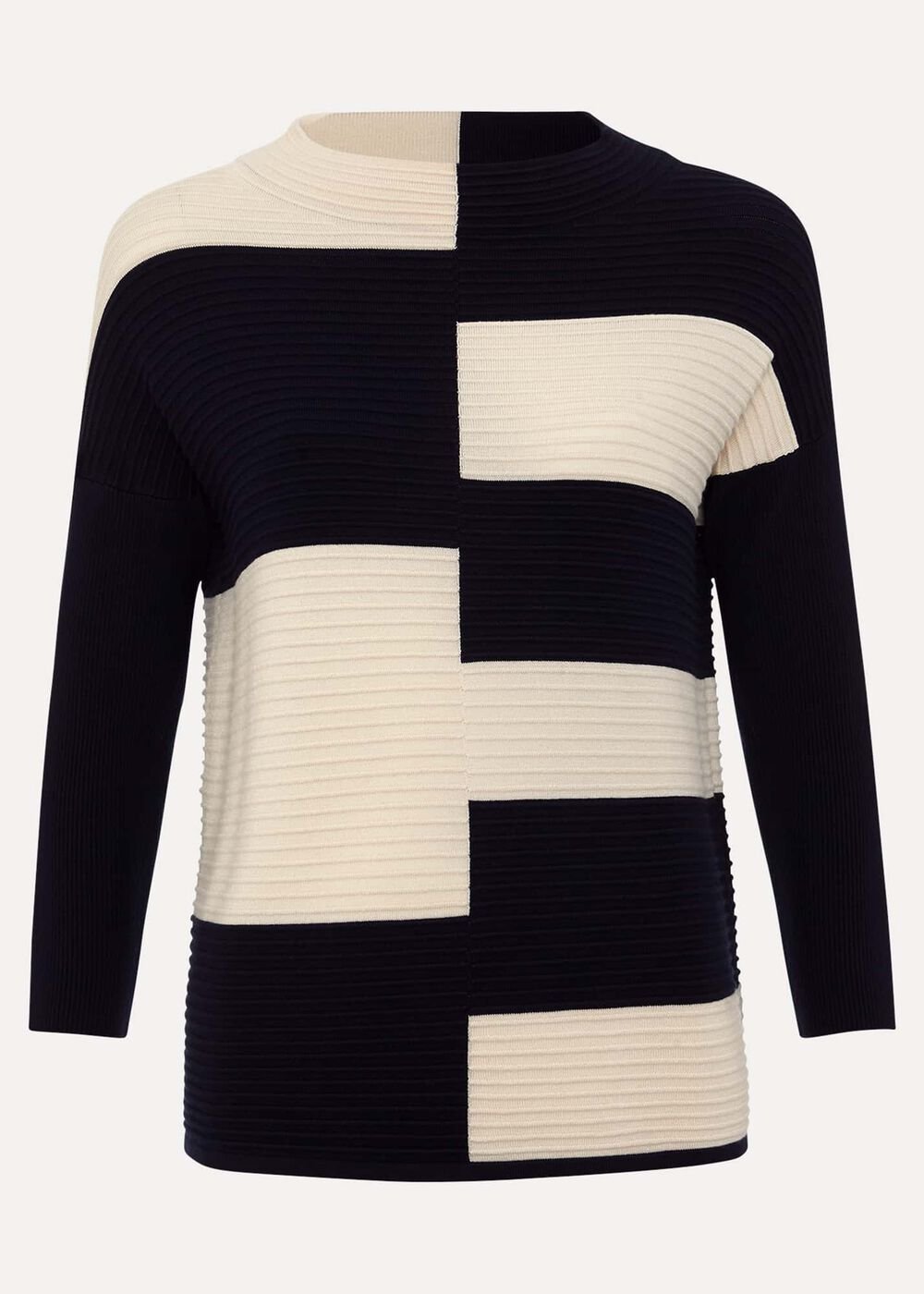 Harper Ripple Top Navy/Ivory