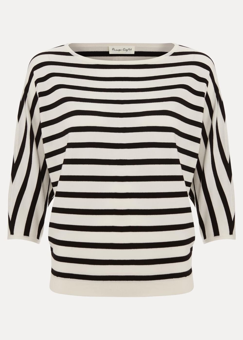Women's Monochrome Stripe Knit Jumper Black/Ivory