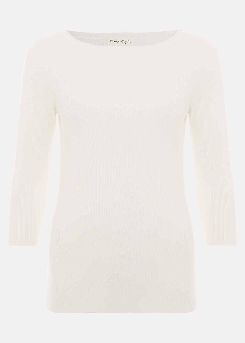 Tannah Ribbed Slash Neck Top Ivory